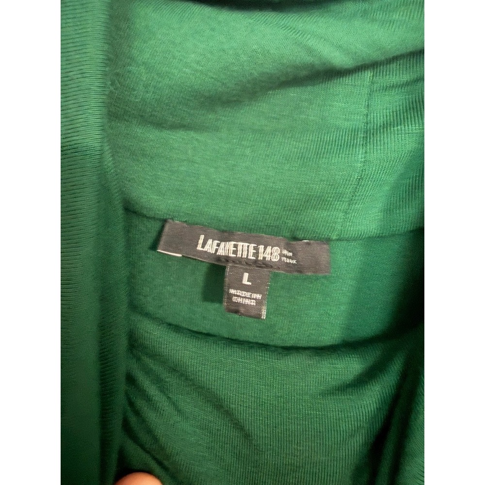 Lafayette 148 New York Womens Green Sleeveless Turtleneck Viscose Top Large - Picture 2 of 4